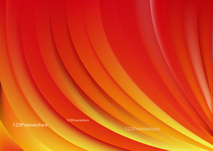 Abstract Shiny Red and Yellow Curved Stripes Background Vector Image