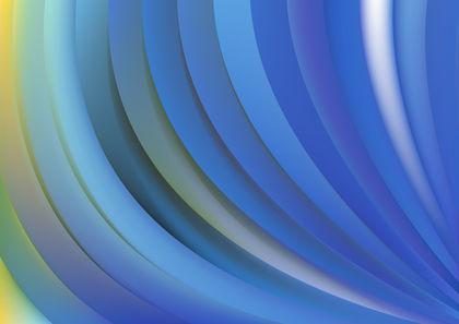 Blue Yellow and White Abstract Glowing Curved Stripes Background Graphic