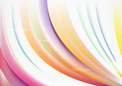 Abstract Shiny Orange Pink and White Curved Stripes Background