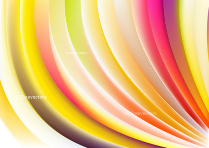 Pink Yellow and White Glowing Curved Stripes Background