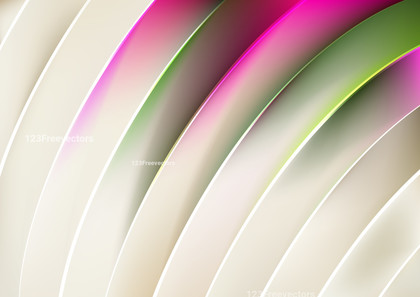 Abstract Pink Beige and Green Glowing Curved Stripes Background Vector Art