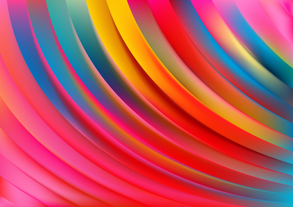 Pink Blue and Orange Abstract Glowing Curved Stripes Background