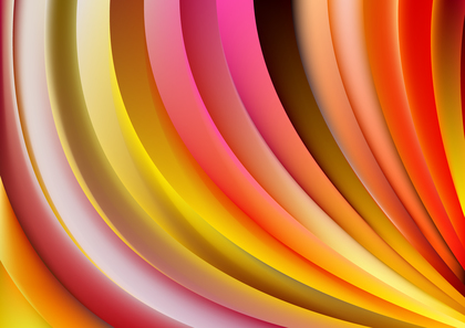 Pink Red and Yellow Shiny Curved Stripes Background Graphic