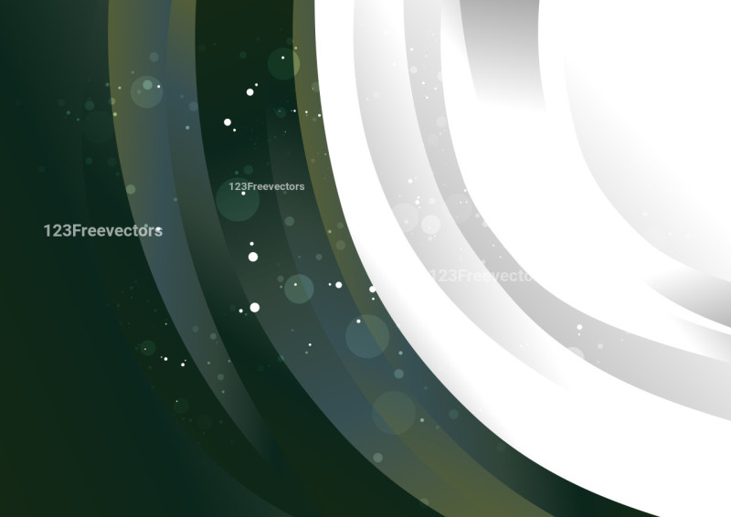 Abstract Dark Green Gradient Curved Stripes Background Vector Illustration