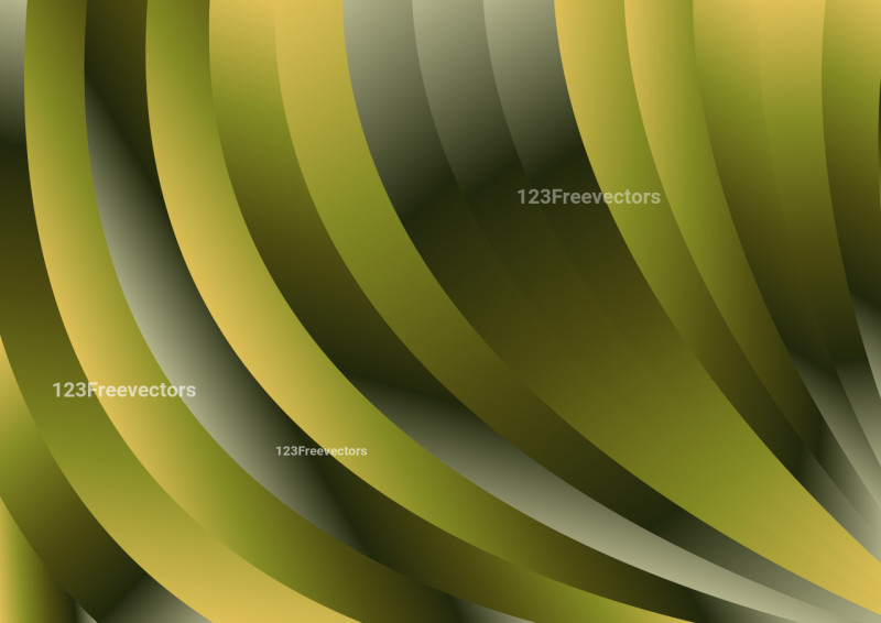 Abstract Dark Green Gradient Curved Stripes Background