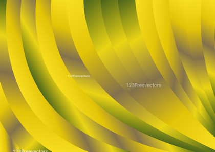 Abstract Green and Yellow Curved Stripes Gradient Background Vector Art