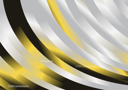 Black Yellow and Grey Curved Stripes Gradient Background