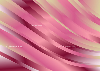 Pink Brown and White Abstract Gradient Curved Stripes Background Vector Art