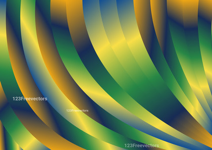 Blue Green and Orange Abstract Curved Stripes Gradient Background