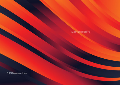 Red Orange and Blue Gradient Curved Stripes Background