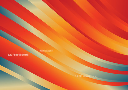 Red Orange and Blue Curved Stripes Gradient Background