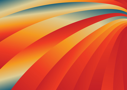 Red Orange and Blue Gradient Curved Stripes Background Vector Graphic