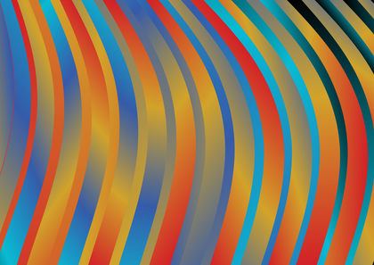 Abstract Red Orange and Blue Gradient Curved Stripes Background Illustrator