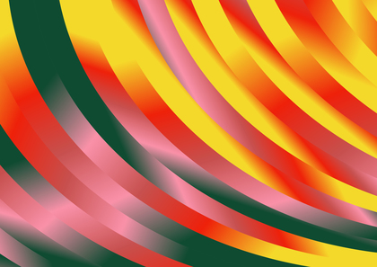 Abstract Red Yellow and Green Gradient Curved Stripes Background