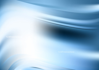 Blue and White Blurred Wave Background Vector Illustration