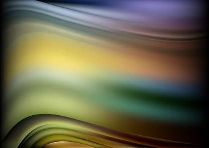 Abstract Black Blue and Green Wavy Gradient Blurred Background