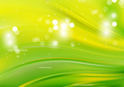 Green and Yellow Abstract Bokeh Wave Background