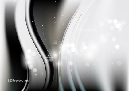 Abstract Black and Grey Bokeh Wave Background Graphic