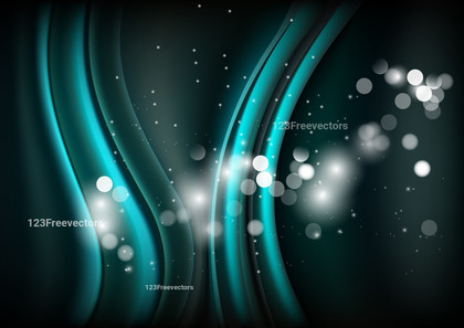 Abstract Black and Turquoise Bokeh Curve Background Image