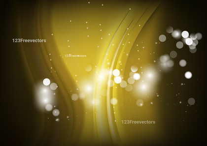 Abstract Black and Yellow Bokeh Wave Background