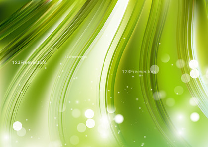 Green and White Bokeh Curve Background Design