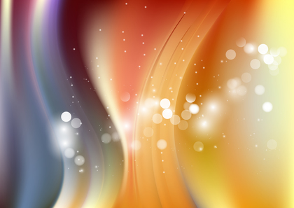 Abstract Blue and Orange Bokeh Wavy Background