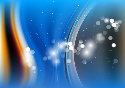 Abstract Blue and Orange Bokeh Curve Background
