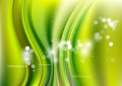 Green and Yellow Bokeh Curve Background Illustrator