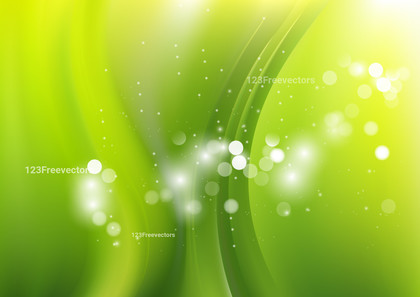 Abstract Green and Yellow Bokeh Wave Background Vector Illustration