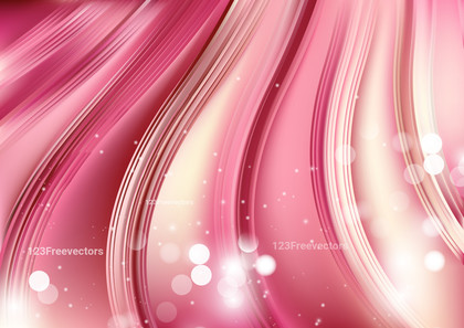 Abstract Pink and Beige Bokeh Wavy Background
