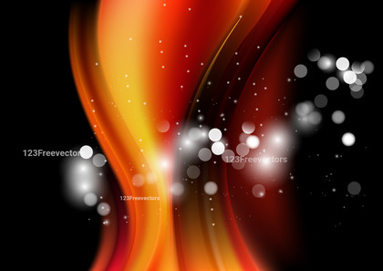 Abstract Black Red and Orange Bokeh Vertical Wavy Background Vector Art