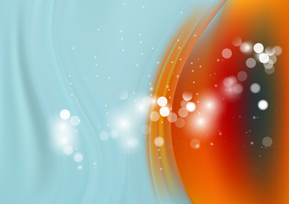 Abstract Red Orange and Blue Bokeh Wave Background Vector Graphic