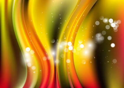 Abstract Red Yellow and Green Bokeh Wave Background