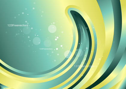 Blue and Yellow Abstract Curve Background Template Vector Illustration