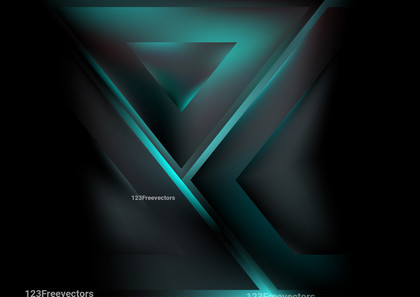 Geometric Abstract Shiny Black and Turquoise Background