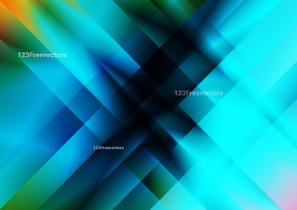 Blue Green and Orange Abstract Fractal Stripes Modern Background