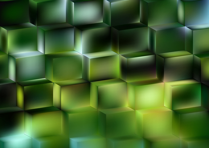 Black Blue and Green Cube Background