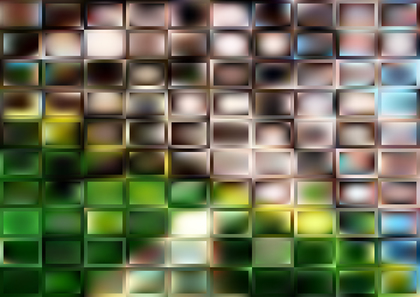 Abstract Brown Blue and Green 3D Square Cube Background
