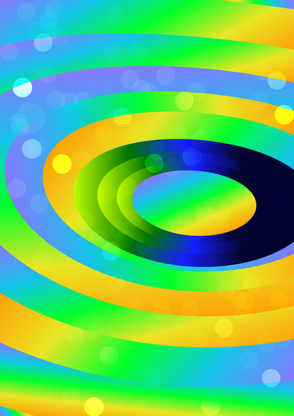 Abstract Blue Green and Orange Liquid Color Circles Background