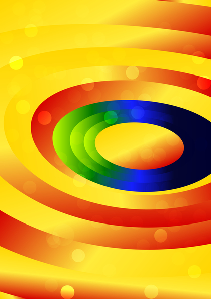 Abstract Red Yellow and Blue Liquid Fluid Circles Background