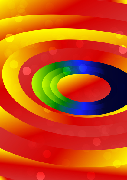 Abstract Red Yellow and Blue Fluid Gradient Circles Background