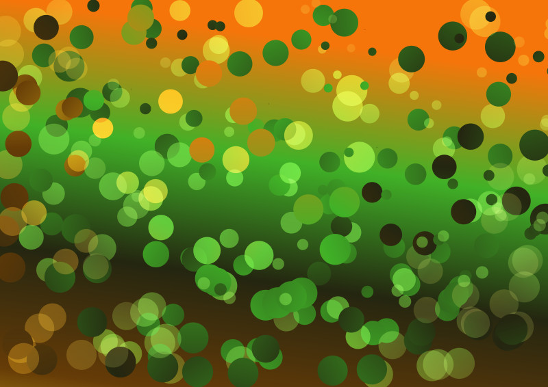 Abstract Orange and Green Circle Shapes Background
