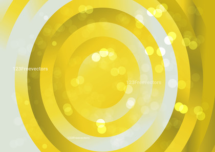 Yellow and White Gradient Concentric Circles Background Vector Art