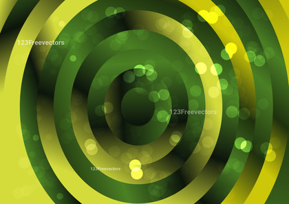 Green and Gold Gradient Concentric Circles Background Vector Image