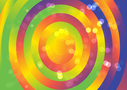 Green Orange and Pink Gradient Concentric Circles Background