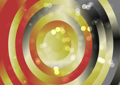 Grey Red and Yellow Gradient Concentric Circles Background Vector Graphic