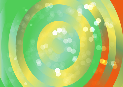Orange Yellow and Green Gradient Concentric Circles Background