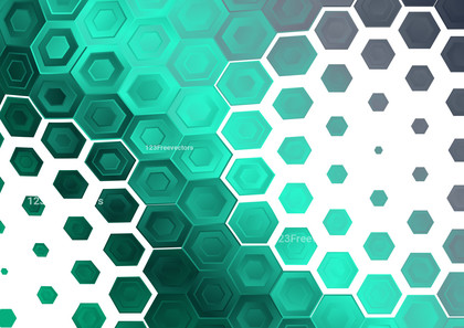 Green and White Hexagon Background Vector Graphic