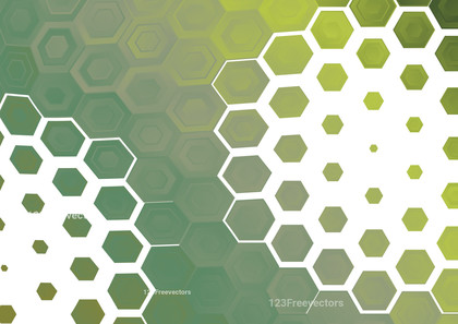 Green and White Hexagon Shape Background Vector Image