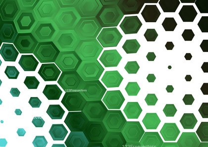 Green and White Hexagon Background